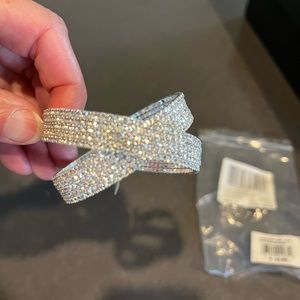 David’s Bridal Silver rhinestone stretch bracelet
